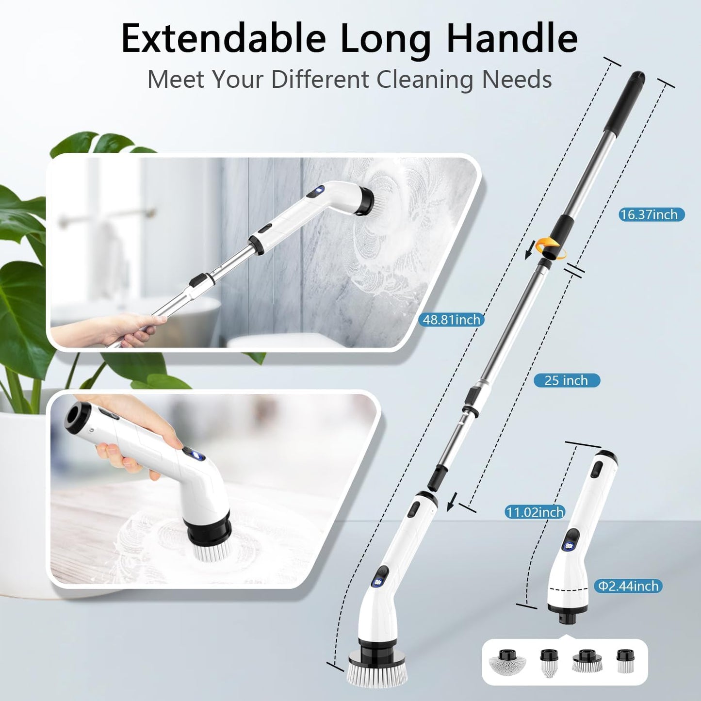 Electric Cleaning Brush (JY-6010) فرشاة التنظيف الكهربائية JY-6010 – فرشاة تنظيف دوّارة لاسلكية متعددة الاستخدامات ✨