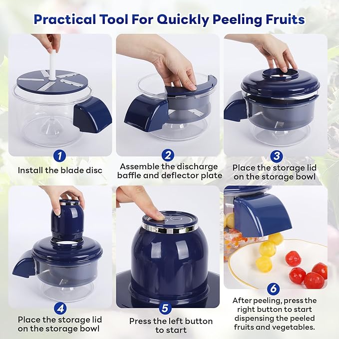 Electric Fruit & Vegetable Peeler – 5 Blade Automatic Kitchen Cutter