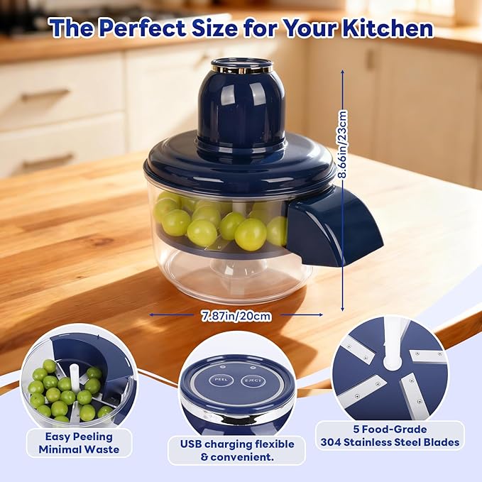 Electric Fruit & Vegetable Peeler – 5 Blade Automatic Kitchen Cutter