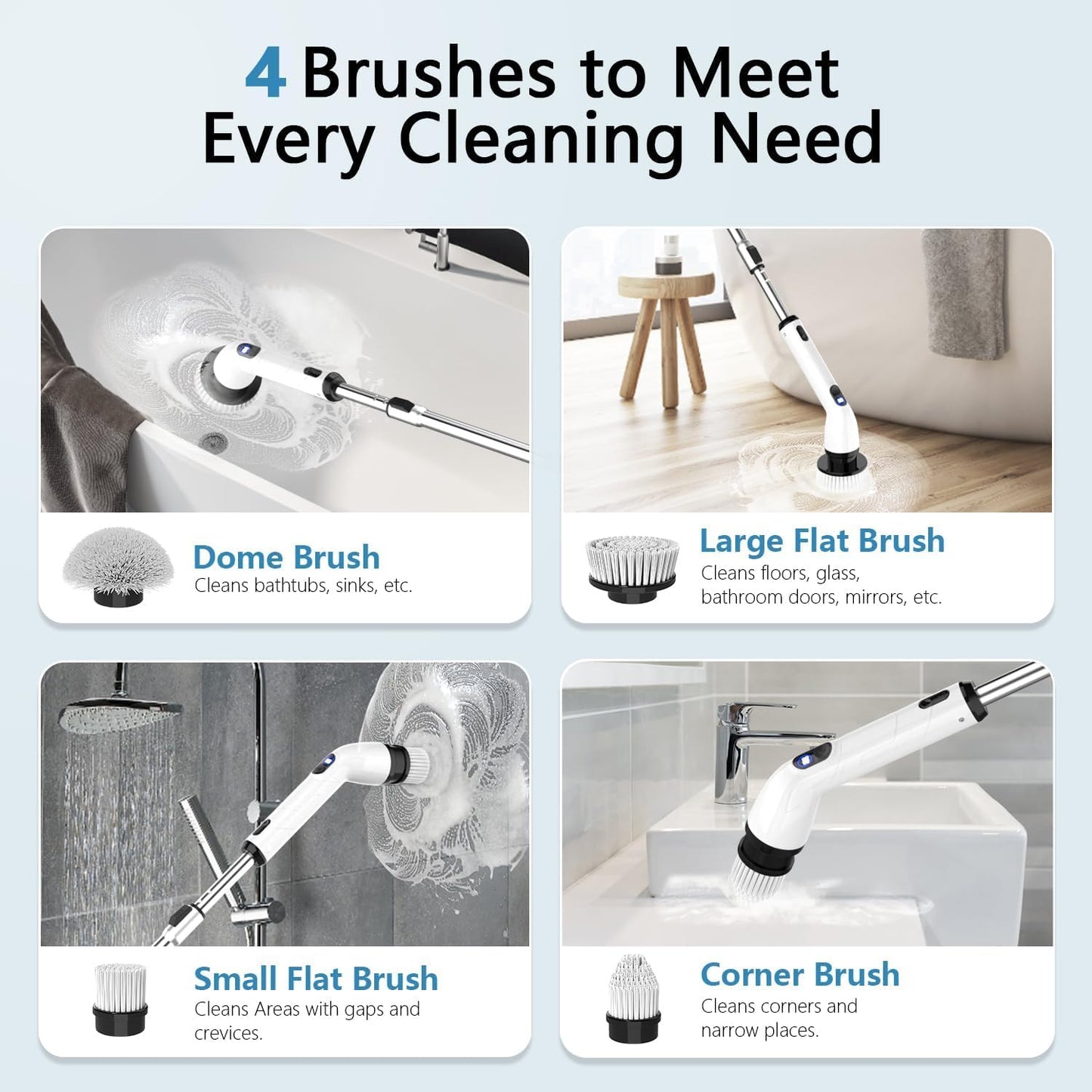 Electric Cleaning Brush (JY-6010) فرشاة التنظيف الكهربائية JY-6010 – فرشاة تنظيف دوّارة لاسلكية متعددة الاستخدامات ✨