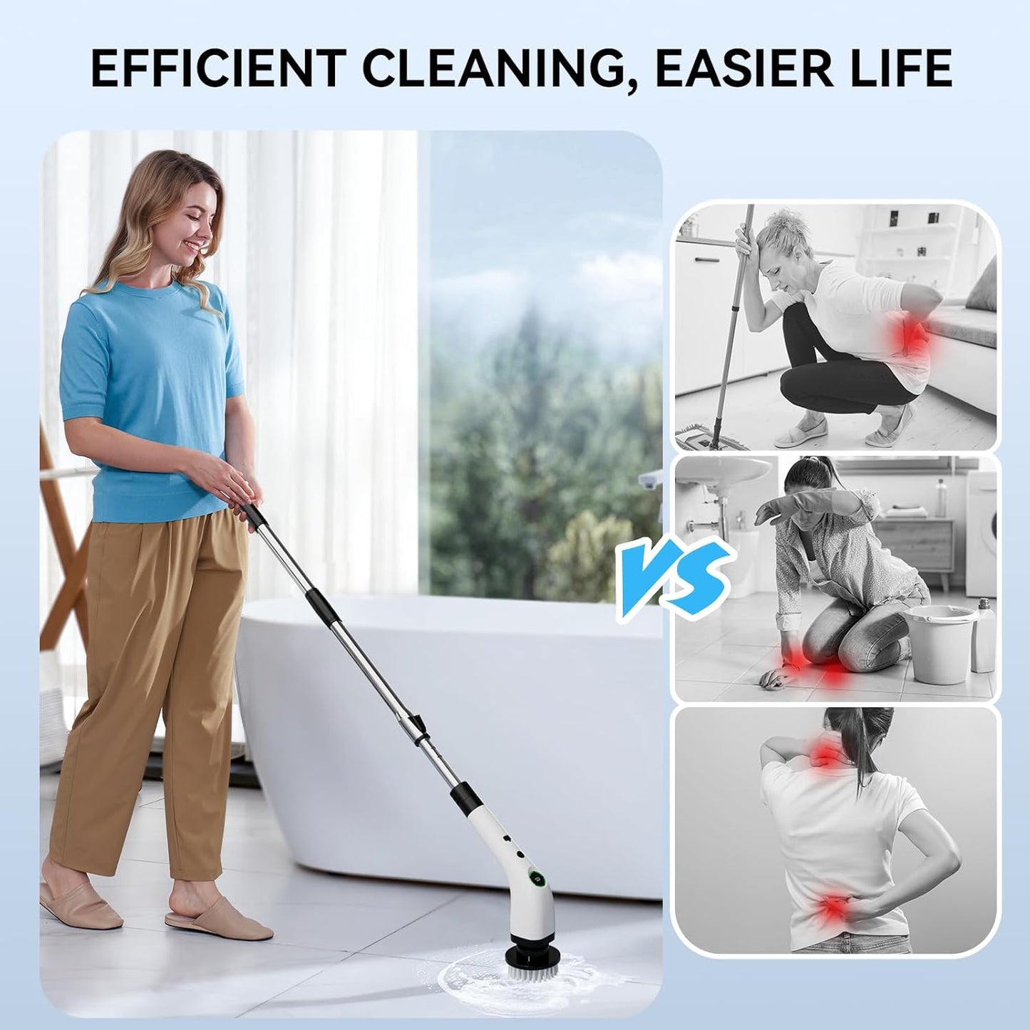 Electric Cleaning Brush (JY-6010) فرشاة التنظيف الكهربائية JY-6010 – فرشاة تنظيف دوّارة لاسلكية متعددة الاستخدامات ✨