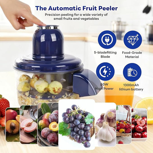 Electric Fruit & Vegetable Peeler – 5 Blade Automatic Kitchen Cutter